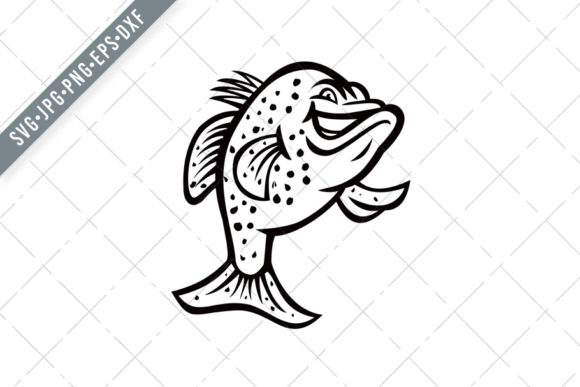 Crappie Fish Standing Up Mascot: A Playful, Versatile Branding Asset