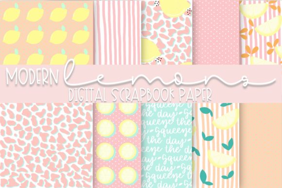 Fresh Ideas with Modern Lemons Digital Paper