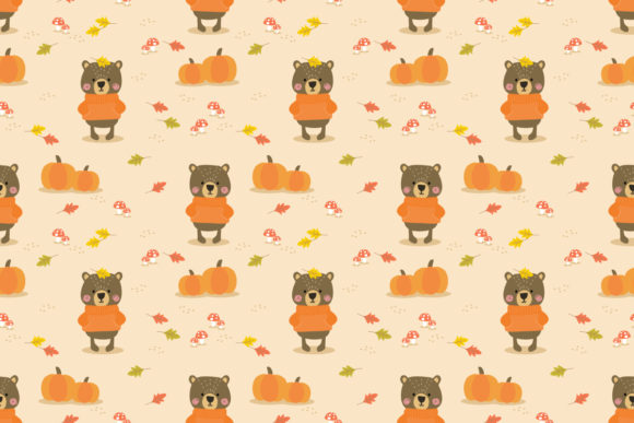 Integrating Cute Bear and Pumpkin in Autumn Seamless Patterns Into Your Creative Projects