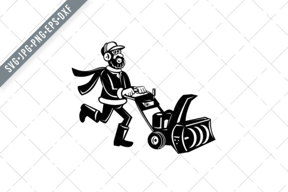 Mastering the Art of Man Pushing a Snow Blower