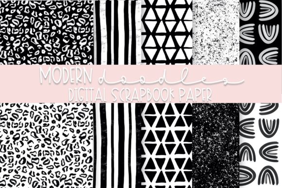 Modern Doodles Digital Paper Volume 2 in Practice