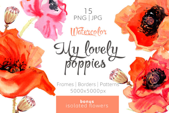 My Lovely Poppies PNG Watercolor Set: A Digital Asset for Modern Visual Storytelling