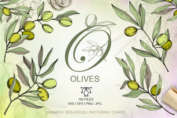 Navigating the Options: How an Olives Vector Watercolor Set Fits Into Your Creative Toolkit