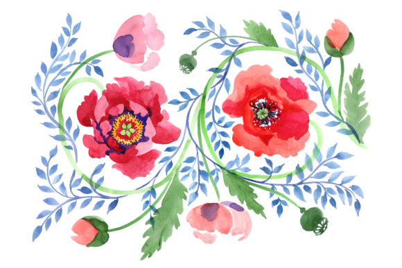 Ornament of Poppies Red Watercolor: A Timeless Motif for Modern Living and Creative Expression