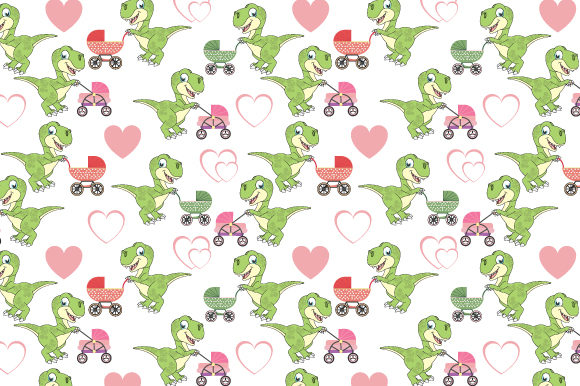 Pattern Design with Cute Dinosaur