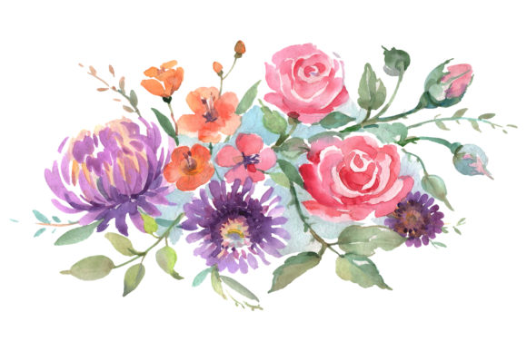 Strategic Intent Behind a Bouquet with Roses and Asters Watercolor: More Than an Image