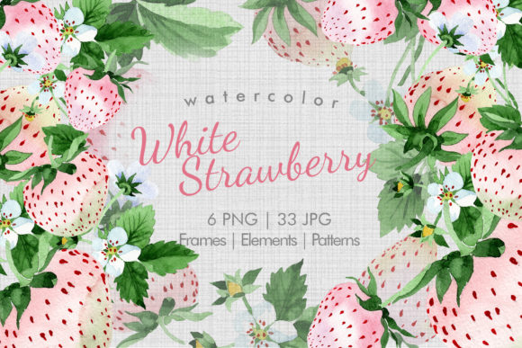 Strategic Value of White Strawberry PNG Watercolor Fruit Set in Visual Projects