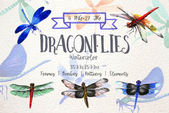 Transforming Visual Narratives with the Insect Dragonfly PNG Watercolor Set