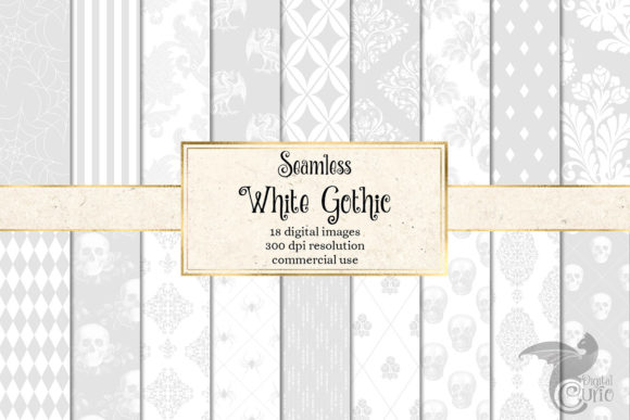 White Gothic Digital Paper for Creative Projects