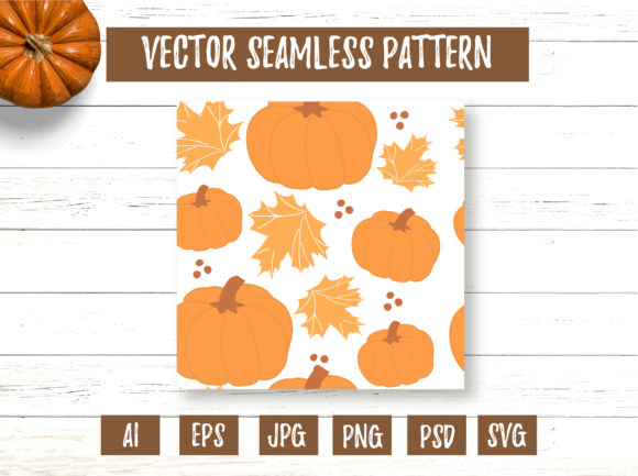 Yellow Maple Leaves and Pumpkin Pattern Design